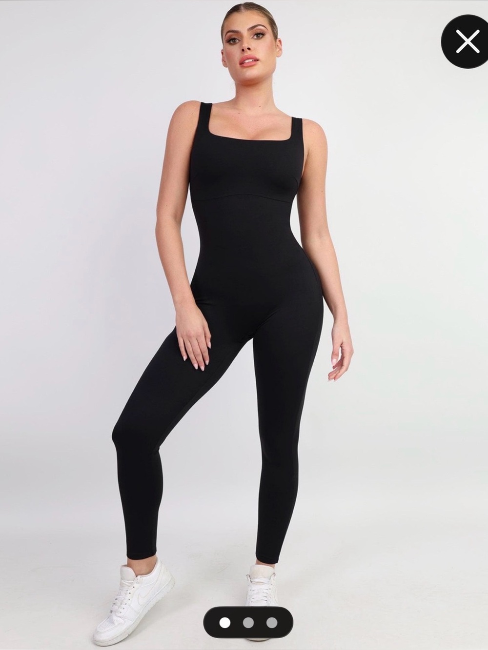 Popilush Shapewear Square Neck Thigh Slimming Workout Jumpsuit